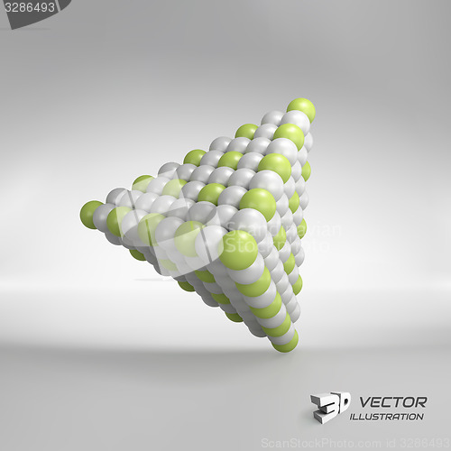 Image of Pyramid of balls. 3d vector illustration. 