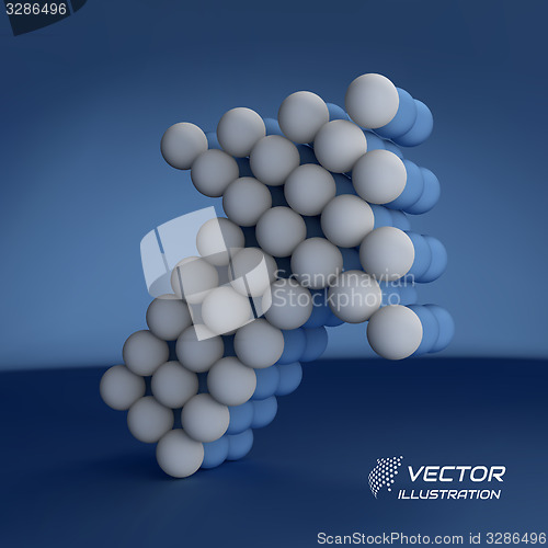 Image of Spheres forming an arrow. Business concept illustration. 