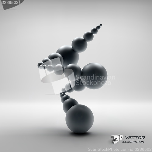 Image of 3d abstract spheres composition. Vector illustration. 