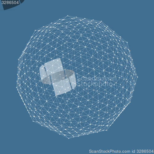 Image of 3d sphere. Global digital connections. Technology concept. 