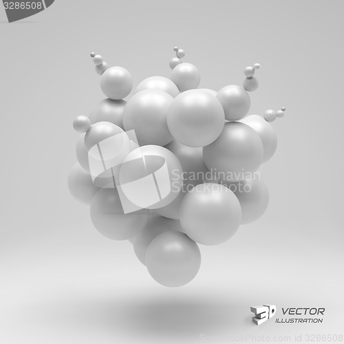 Image of 3d abstract spheres. Vector illustration. 