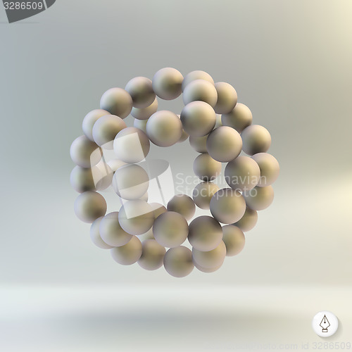 Image of Molecular structure with spheres. 3d vector Illustration. 