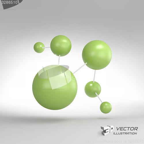 Image of Molecular structure with spheres. 3d vector Illustration. 