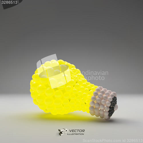 Image of Lightbulb. Idea concept. 3d vector illustration. 