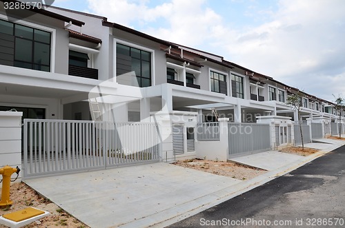 Image of Terrace house under the blue skies