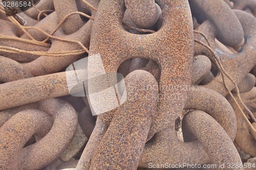 Image of anchor chain from a huge ship