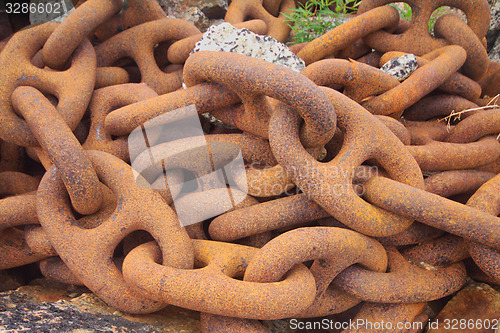 Image of anchor chain from a huge ship