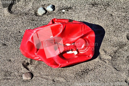 Image of plastic pollution garbage on the sea shore