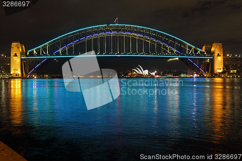 Image of Sydney Harbour Bridge in Blues
