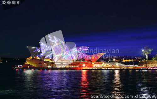 Image of Splotches of colours on Sydney Opera House Vivid