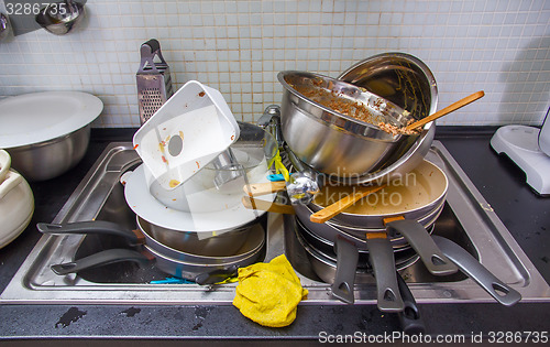 Image of Dirty utensil on the kitchen