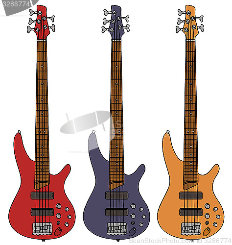 Image of Electric bass guitars