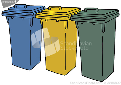 Image of Recycling dustbins