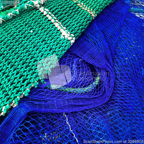 Image of Green and blue fishing nets