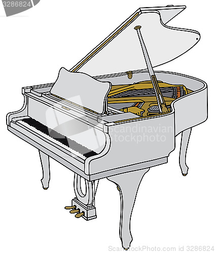 Image of White grand piano