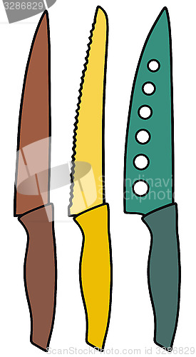 Image of Color kitchen knives