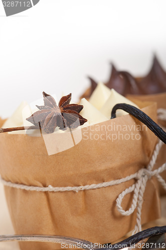 Image of chocolate vanilla and spices cream cake dessert 