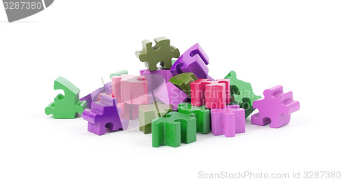 Image of Jigsaw puzzle pieces isolated