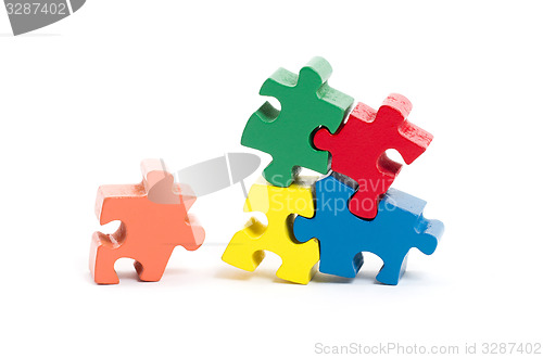 Image of Jigsaw puzzle pieces isolated