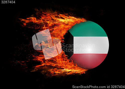 Image of Flag with a trail of fire - Kuwait