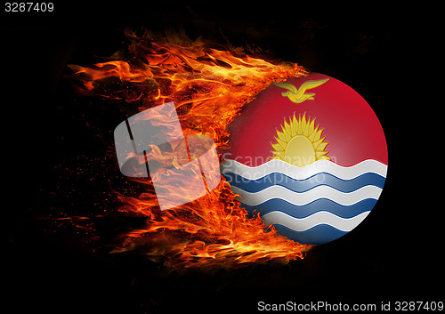 Image of Flag with a trail of fire - Kiribati