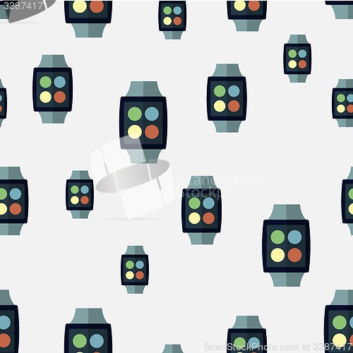 Image of Vector seamless pattern of smart watches. 