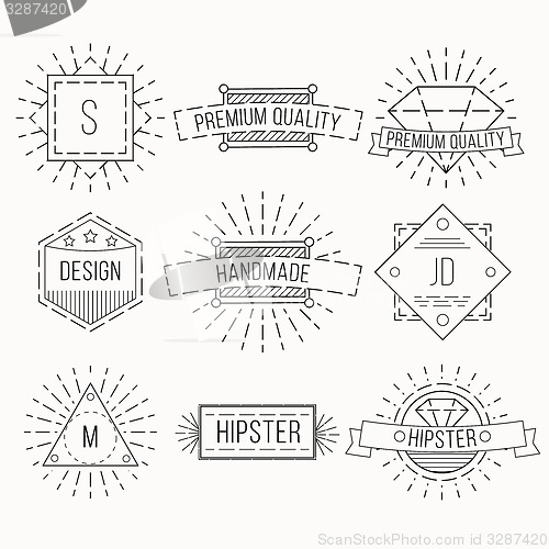 Image of Outline badges and emblems template