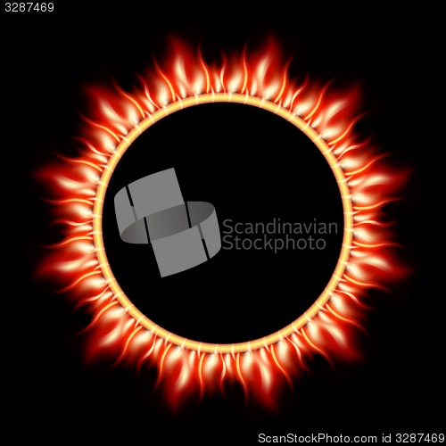 Image of Abstract burning star circle view