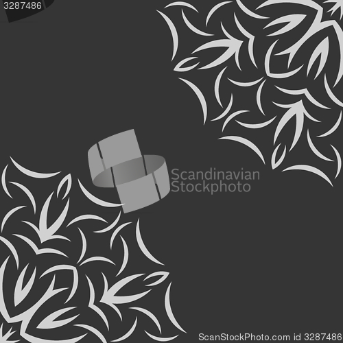 Image of Black background with white flower pattern