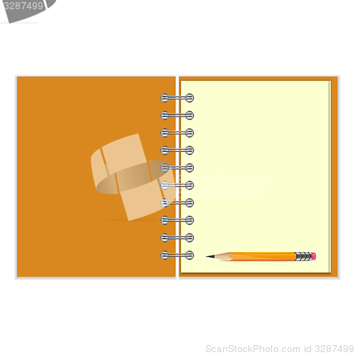 Image of Blank notebook and pencil