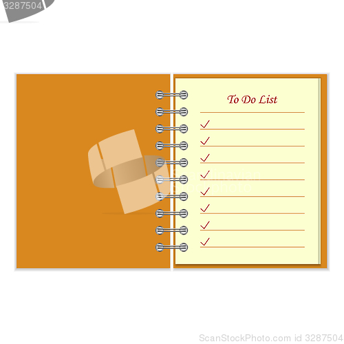 Image of Notebook with to do list