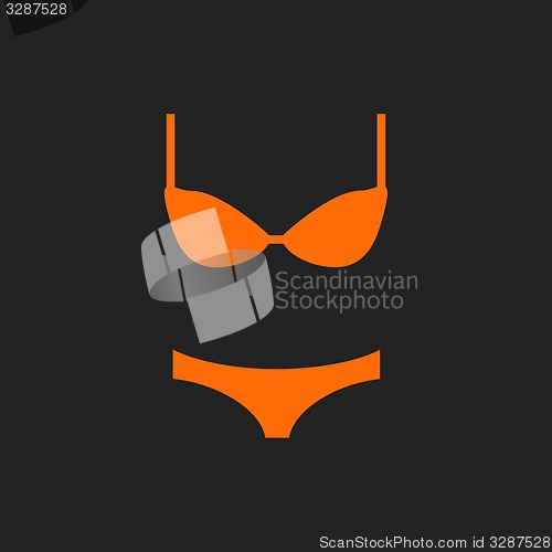 Image of Orange lingerie on black