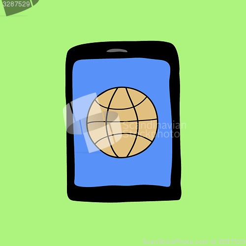 Image of Doodle style pad with internet icon