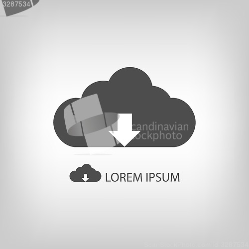 Image of Grey cloud with uploading sign as logo