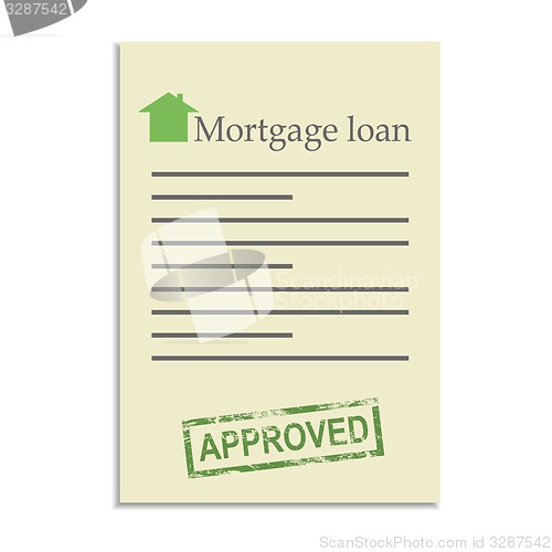 Image of Mortgage loan document with approved stamp