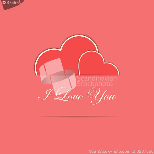 Image of Valentine card with two red hearts