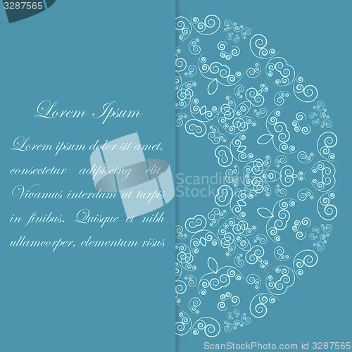 Image of Blue card design with ornate pattern