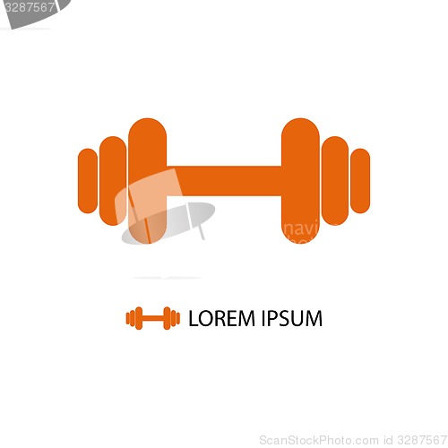 Image of Orange dumbbell as logo  on white
