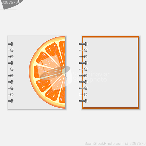 Image of Notebook cover design with bright orange