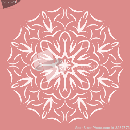 Image of Round white flower pattern on pink background