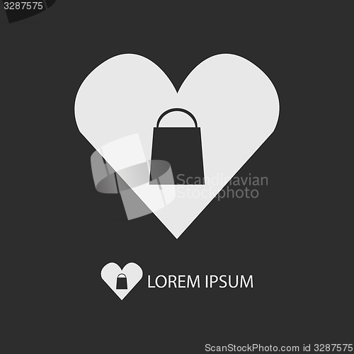 Image of White I love shopping logo on dark grey background