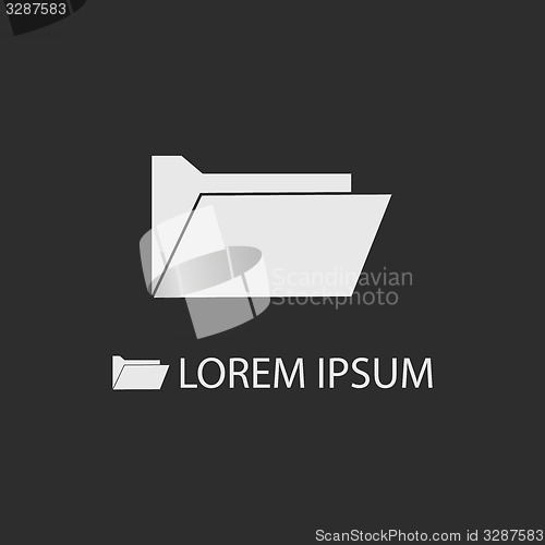 Image of White computer folder as logo on dark grey