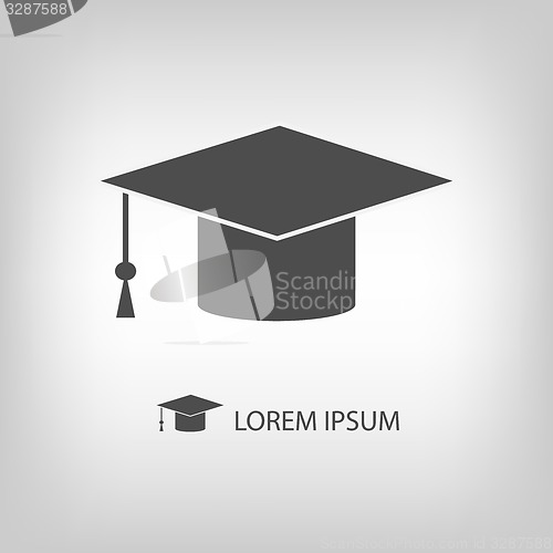 Image of Grey graduation hat as logo