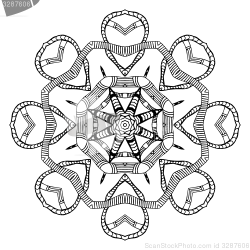 Image of Abstract round pattern with snakes elements