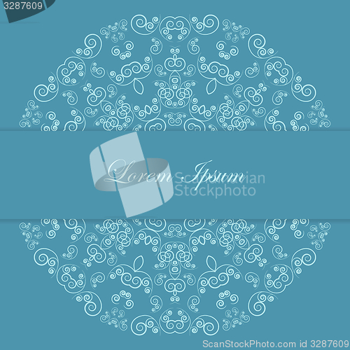 Image of Blue card design with ornate pattern