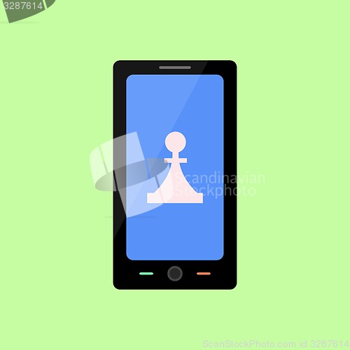 Image of Flat style smart phone with game icon