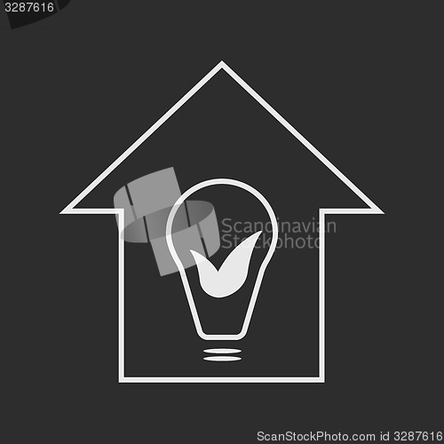 Image of Eco house. White on dark grey