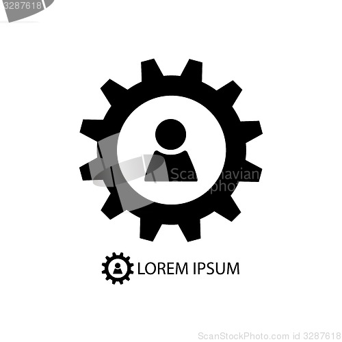 Image of Gear wheel with person sign