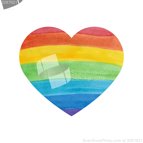 Image of Water color textured rainbow heart