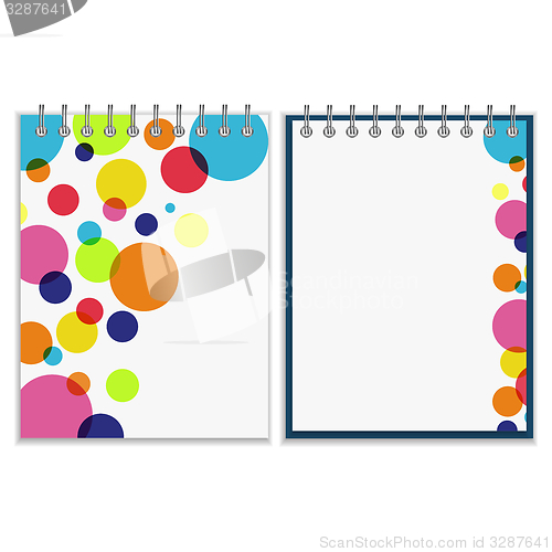 Image of Spiral notebook with bright colorful cover design